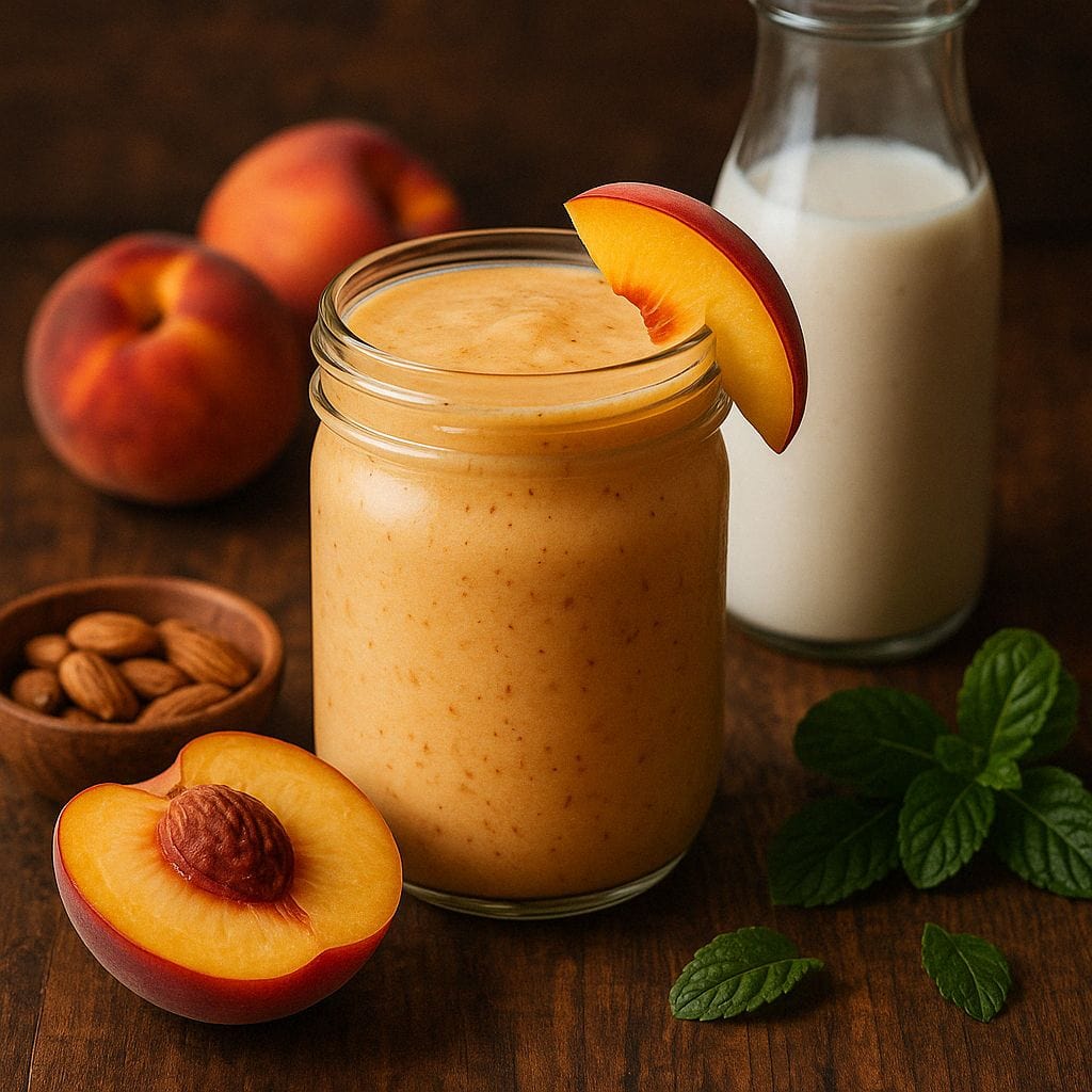 Perzik smoothie met amandelmelk