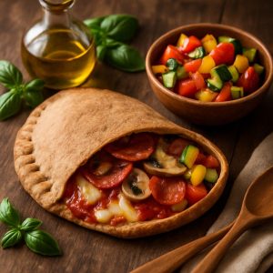 Pizza calzone met volkoren deeg
