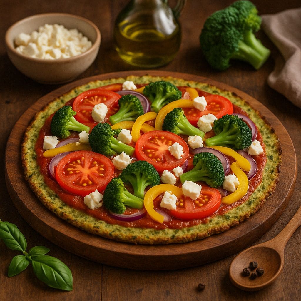 Pizza met broccolibodem en feta