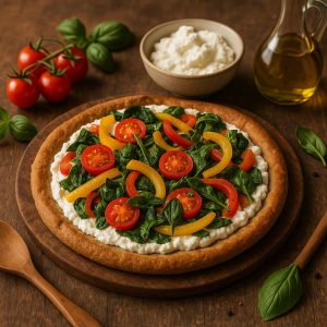 Pizza met speltbodem en ricotta