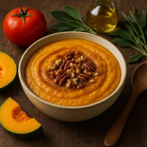 Pompoenpap met kaneel en noten