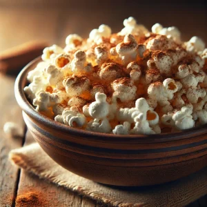Popcorn met kaneel en cacaopoeder