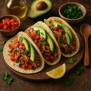 Pulled chicken taco's met avocado (Instant Pot)