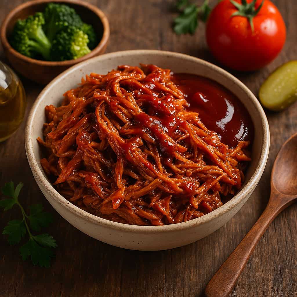 Pulled pork met BBQ-saus