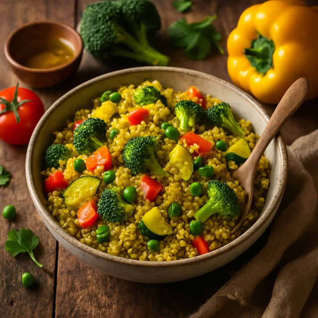 Quinoa met groenten en kurkuma (Instant Pot)