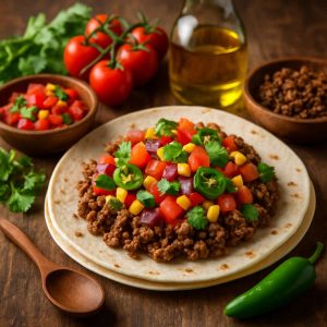 Rundergehakt wrap met salsa