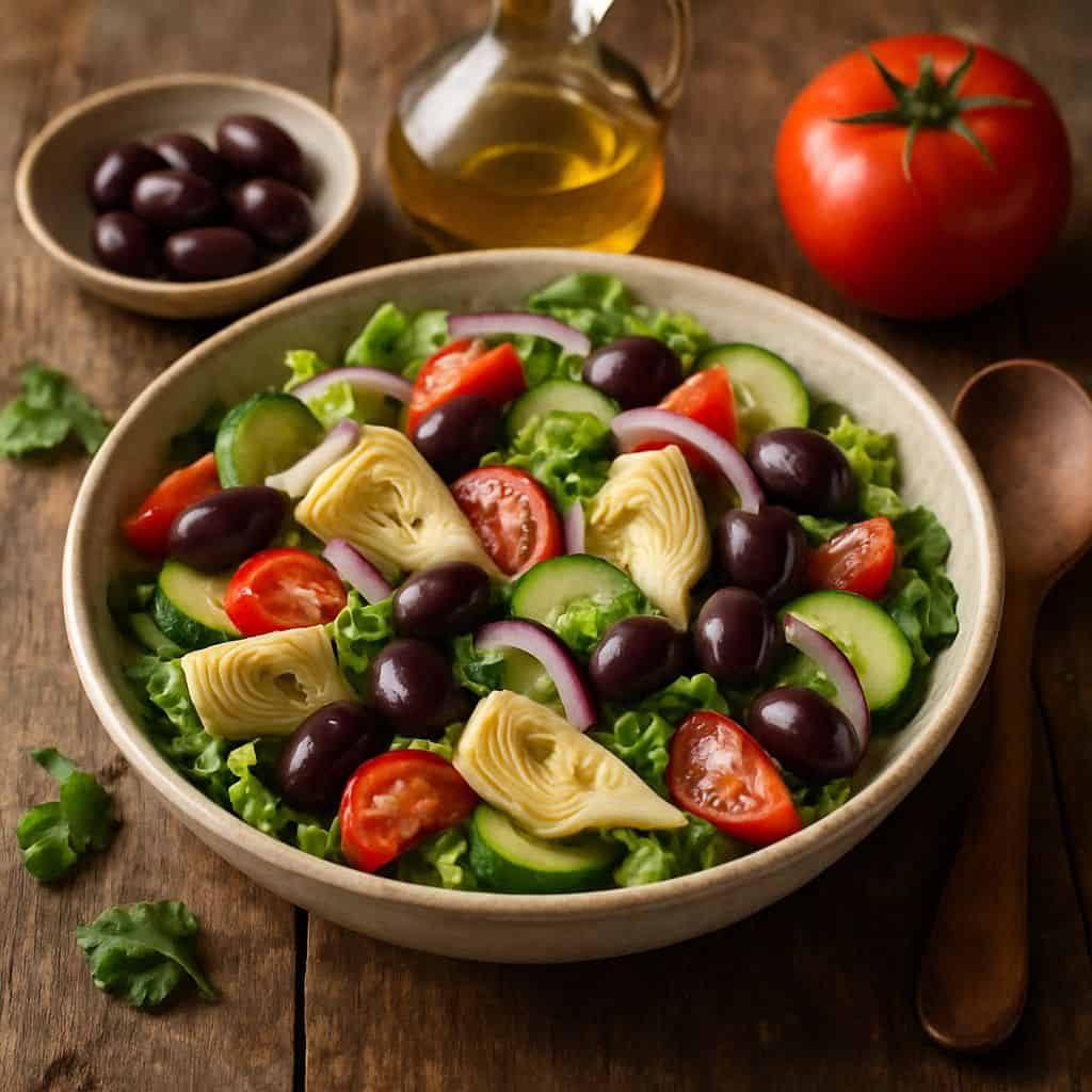 Salade met artisjok en olijven