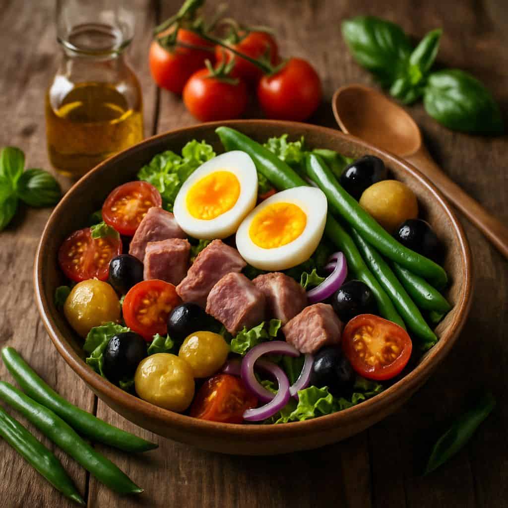 Salade niçoise met tonijn en ei