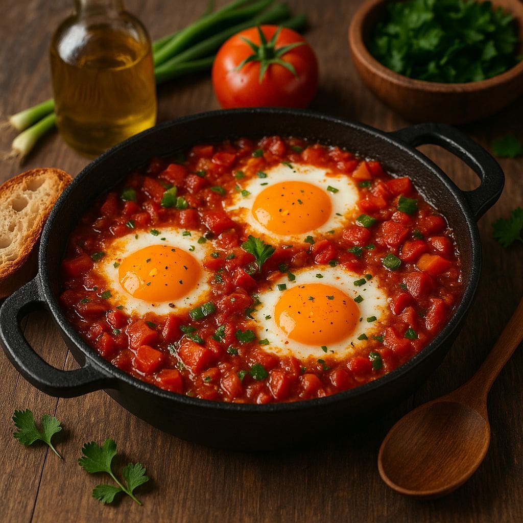 Shakshuka met tomaat en ei
