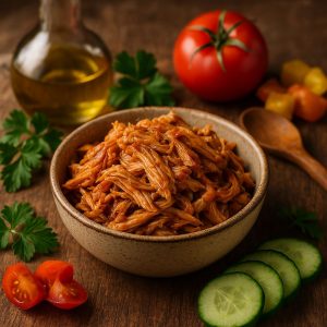 Slow-cooked pulled chicken