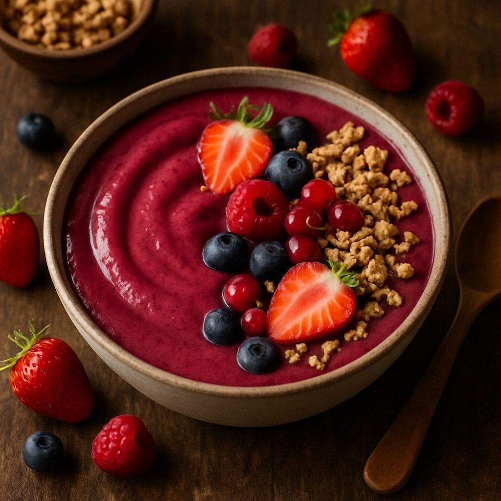Smoothiebowl met rood fruit