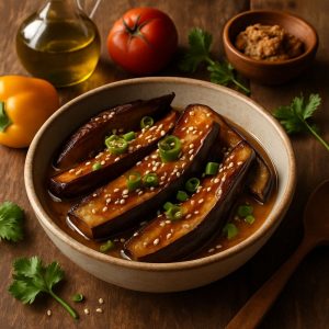 Sous vide aubergine met miso