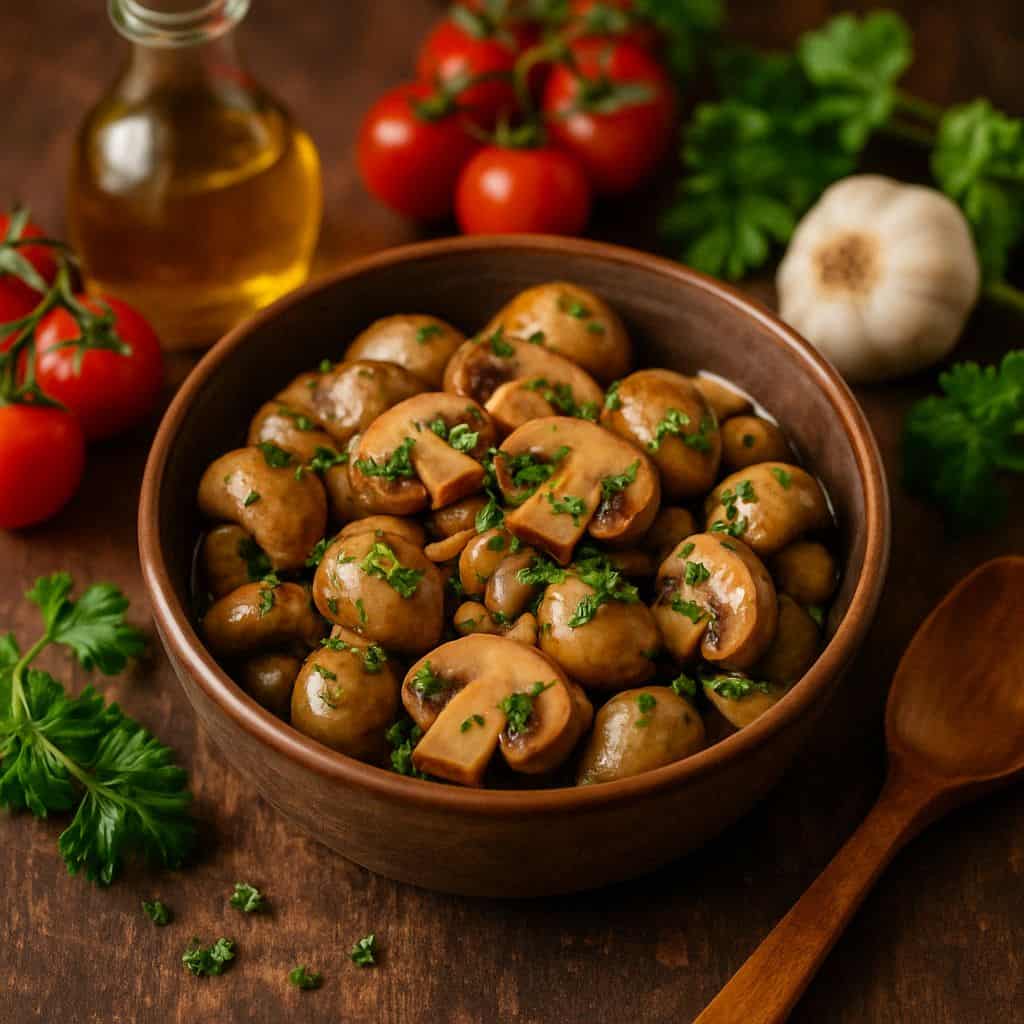 Sous vide champignons met knoflook