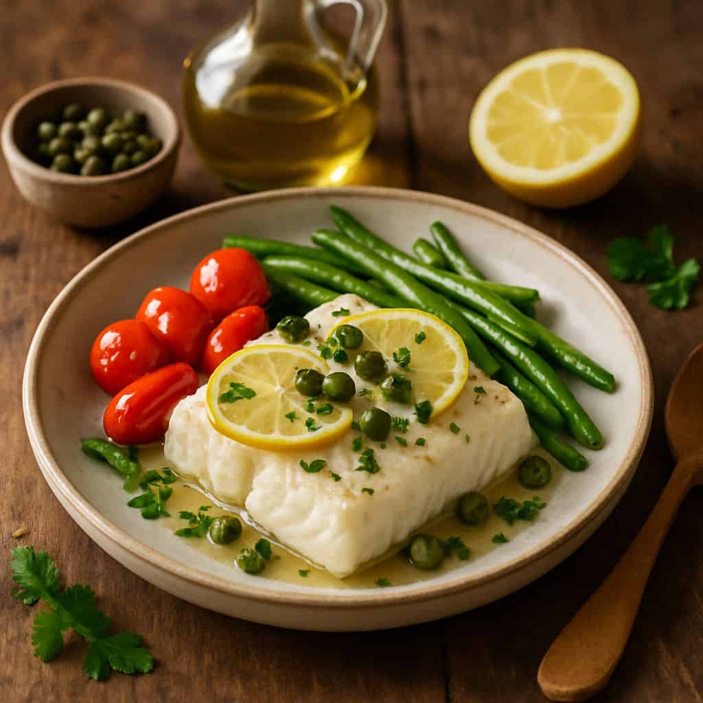 Sous vide kabeljauw met citroen en kappertjes