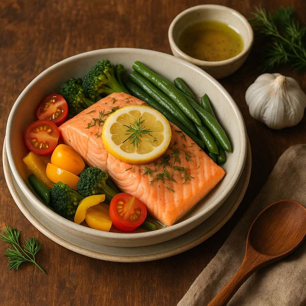Sous vide zalm met dille en citroen