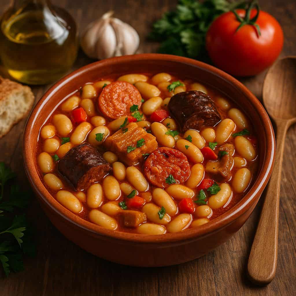 Spaanse fabada met witte bonen
