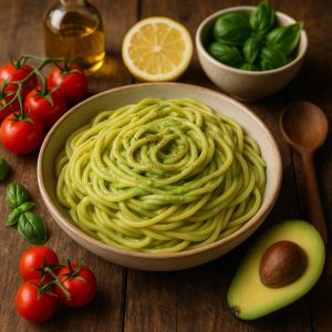 Spaghetti met romige avocadosaus