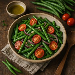 Sperziebonen salade met tomaat