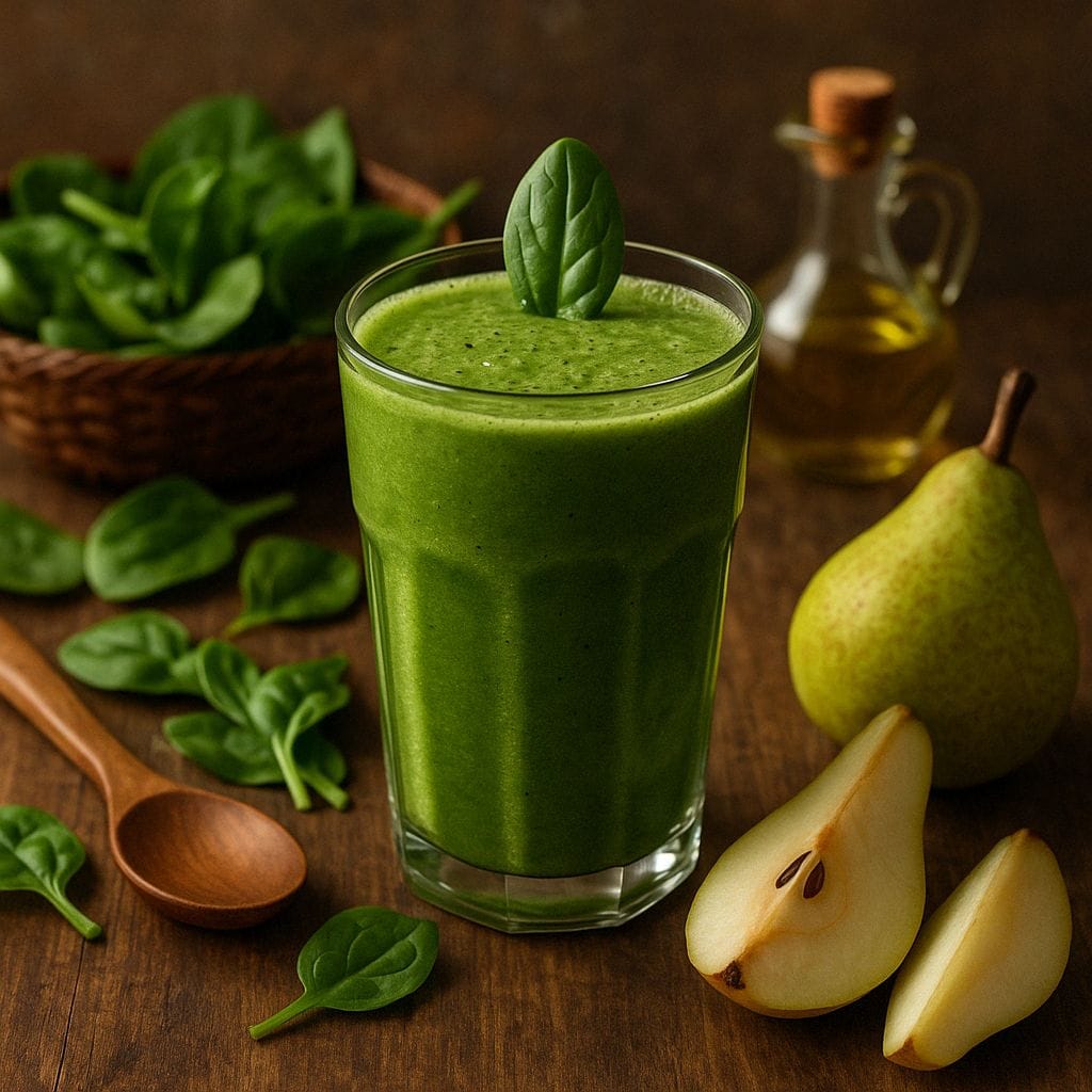 Spinazie smoothie met peer