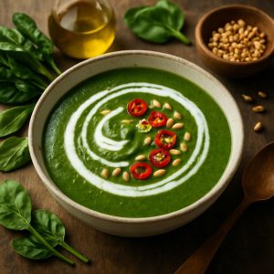 Spinaziesoep met kokosmelk