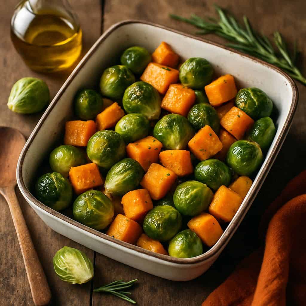 Spruitjes uit de oven met pompoen