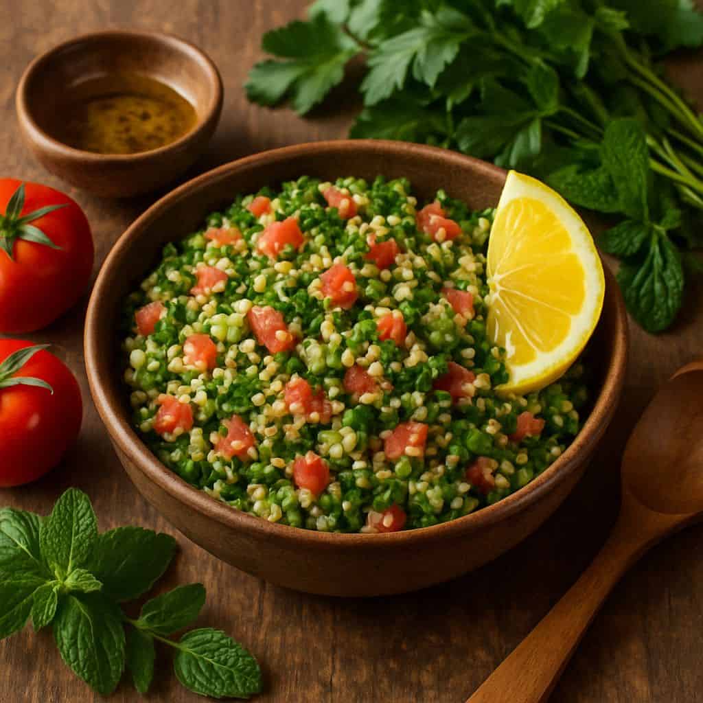 Tabouleh met verse kruiden en citroen