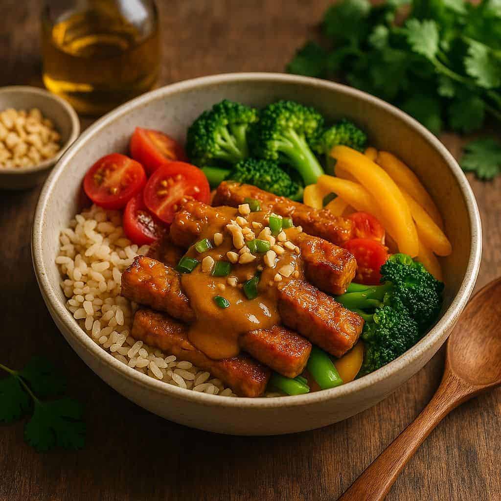 Tempeh met pindasaus