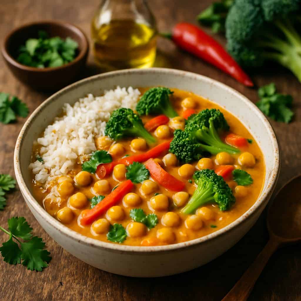 Thaise rode curry met kikkererwten (Instant Pot)