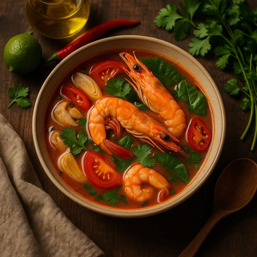 Tom yam met garnalen