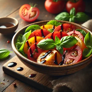 Tomatensalade met basilicum en balsamico