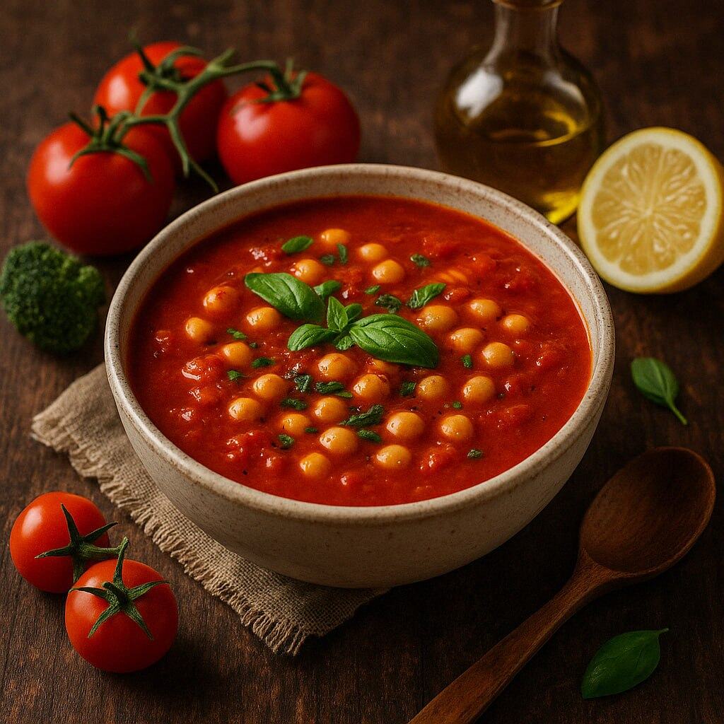 Tomatensoep met kikkererwten