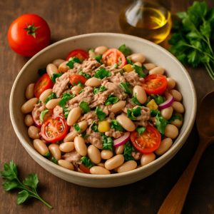 Tonijnsalade met witte bonen