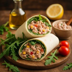 Tonijnsalade wrap met rucola