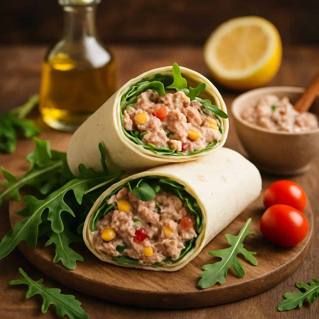 Tonijnsalade wrap met rucola