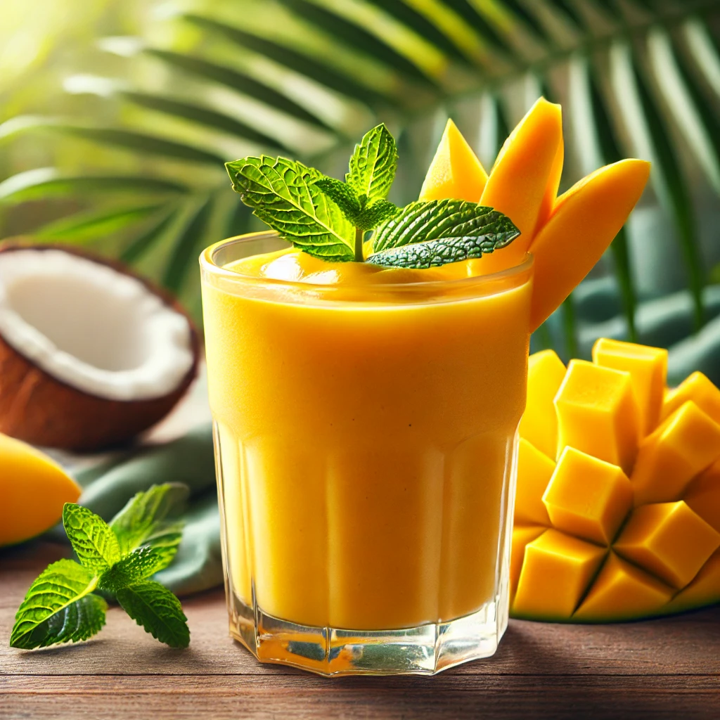 Tropische Smoothie met Mango en Kokoswater