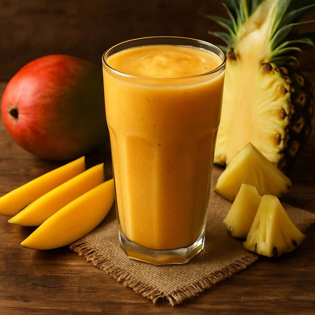 Tropische mango-ananas smoothie