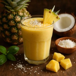 Tropische smoothie met ananas en kokos