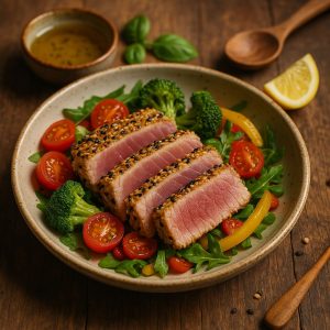 Tuna steak met sesamkorst