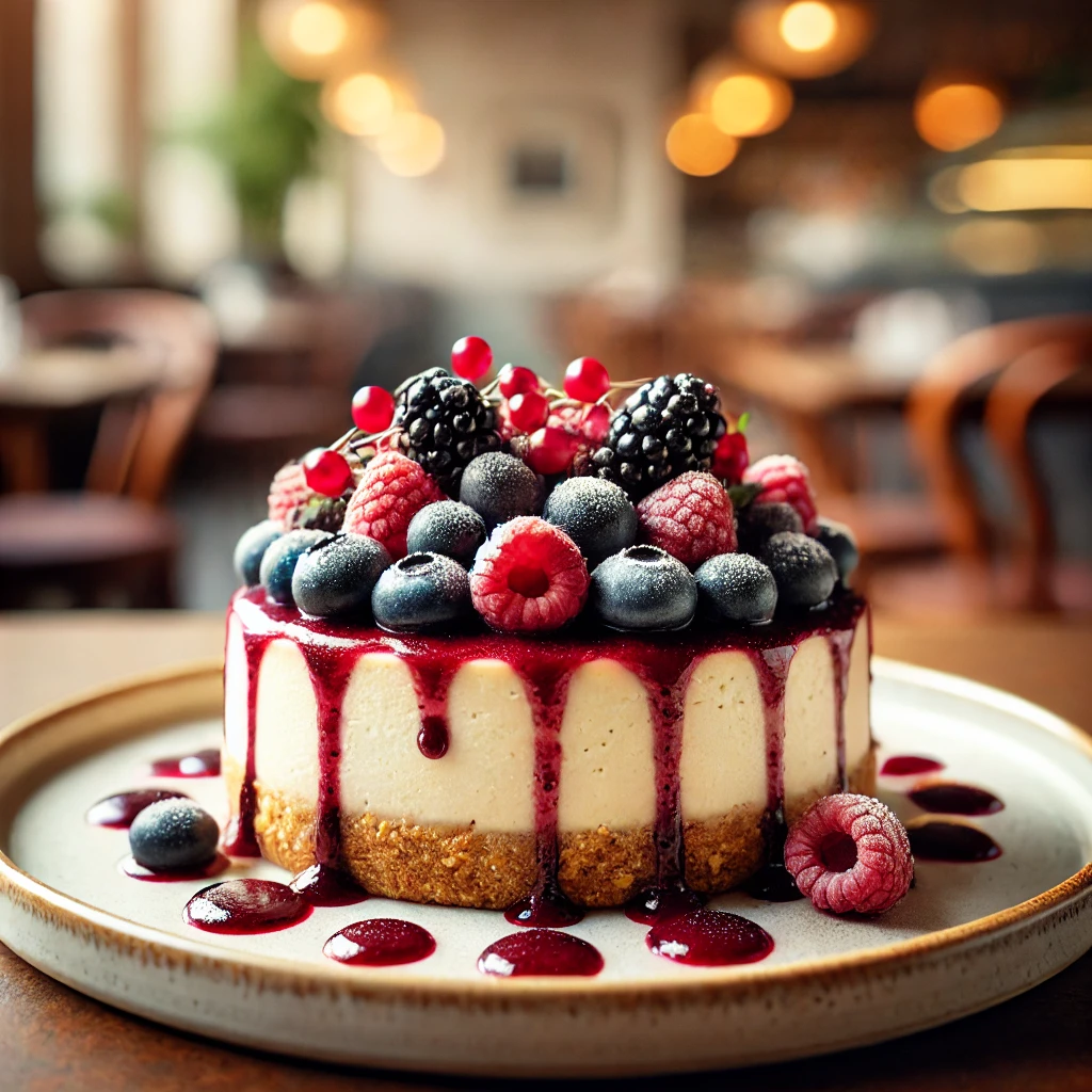 Vegan Cheesecake met Bosvruchten