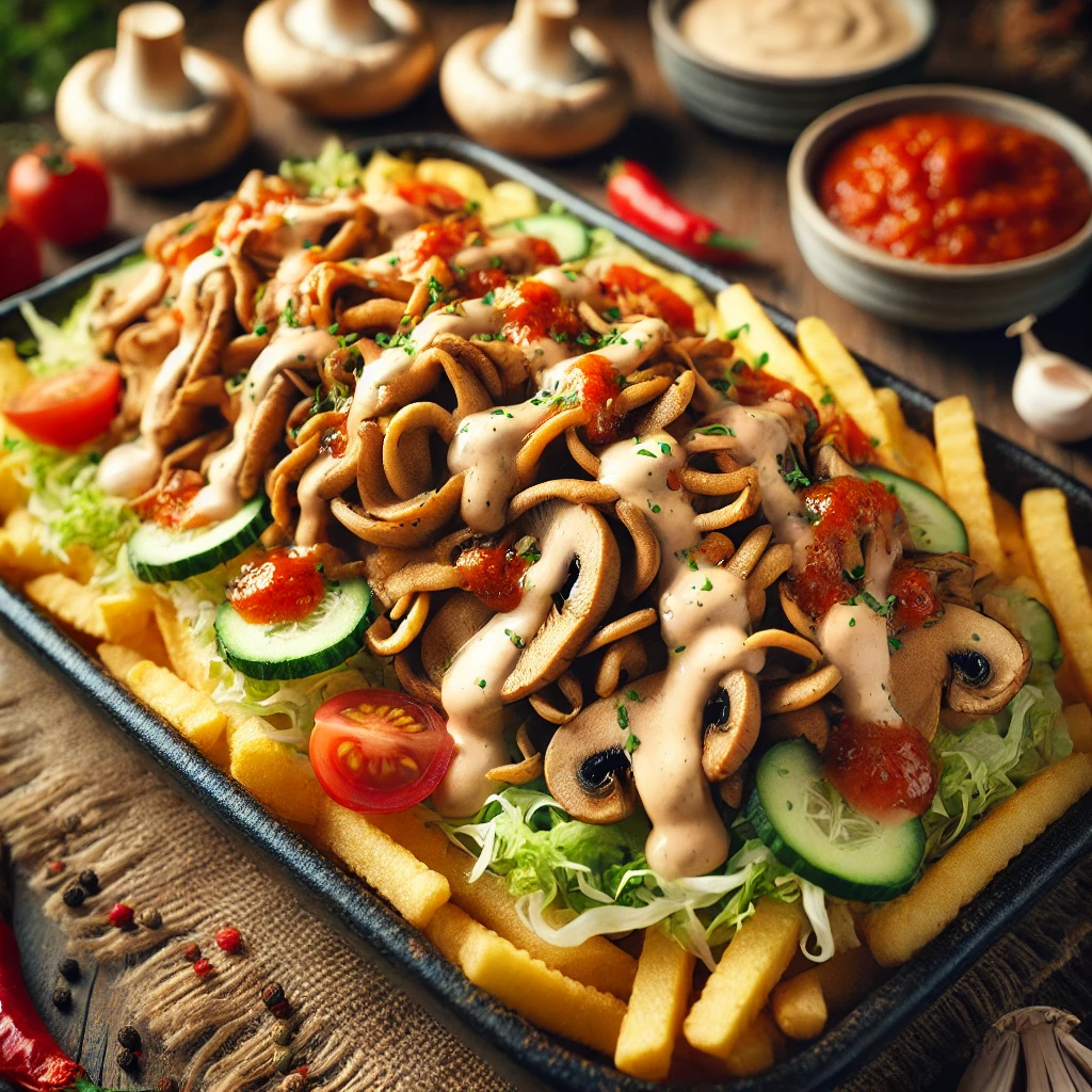 Vegan Kapsalon met Shoarma van Oesterzwammen