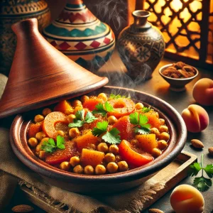 Vegan Marokkaanse Tajine met Abrikozen en Kikkererwten
