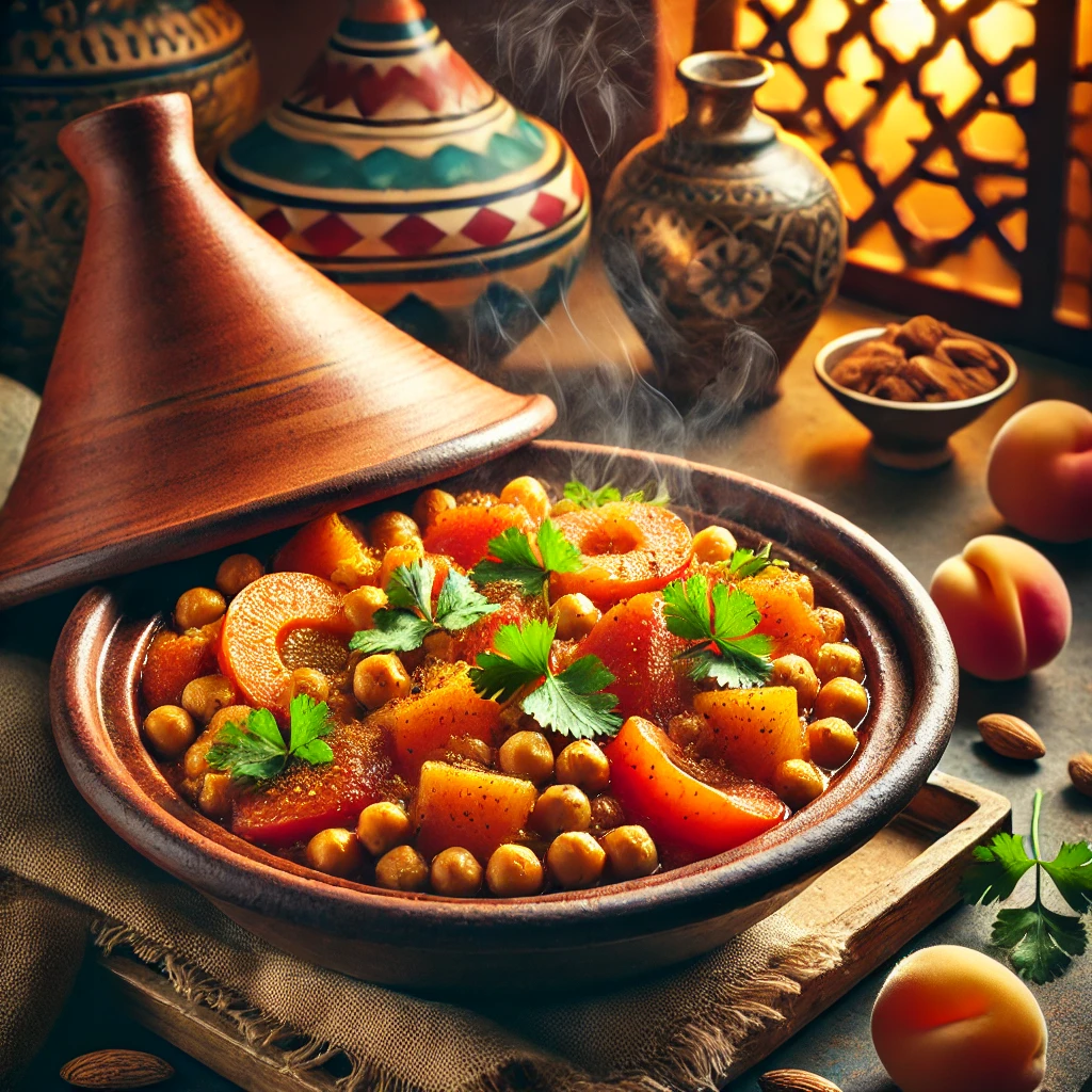 Vegan Marokkaanse Tajine met Abrikozen en Kikkererwten