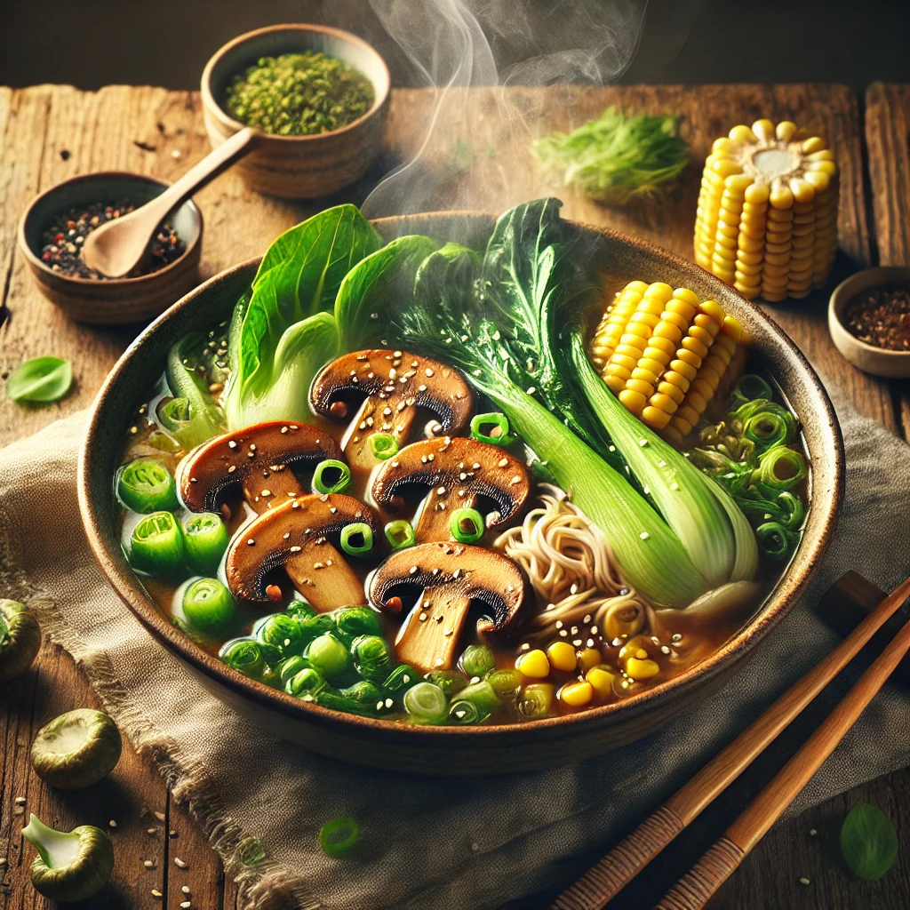 Vegan Ramen met Miso en Shiitake