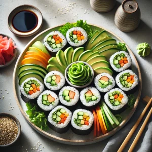 Vegan Sushi Rolls met Avocado en Groenten