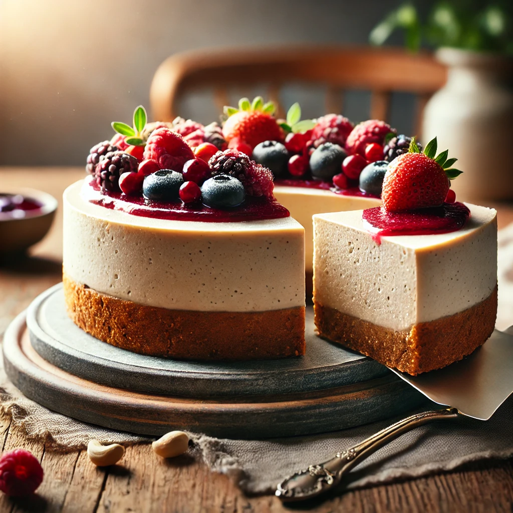 Vegan cheesecake met cashewnoten