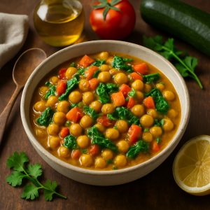 Vegetarische curry met kikkererwten