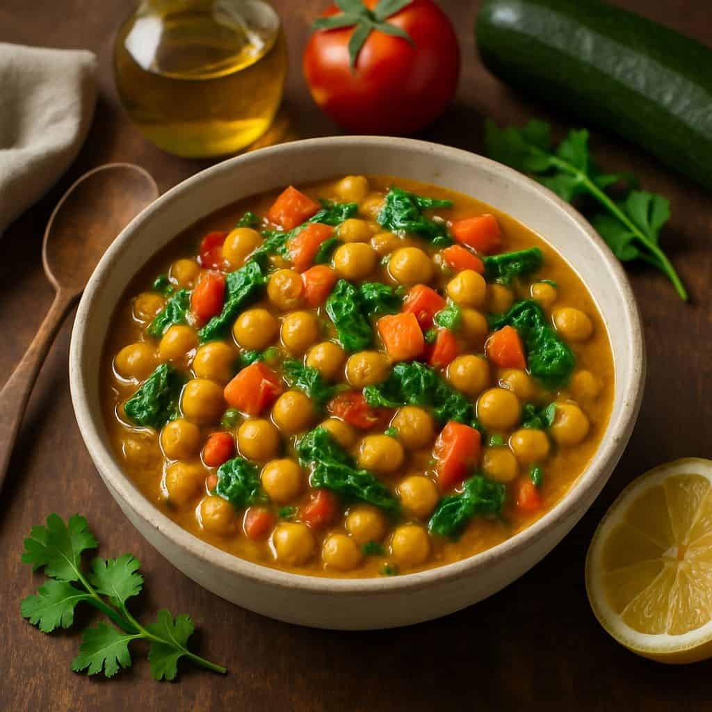 Vegetarische curry met kikkererwten