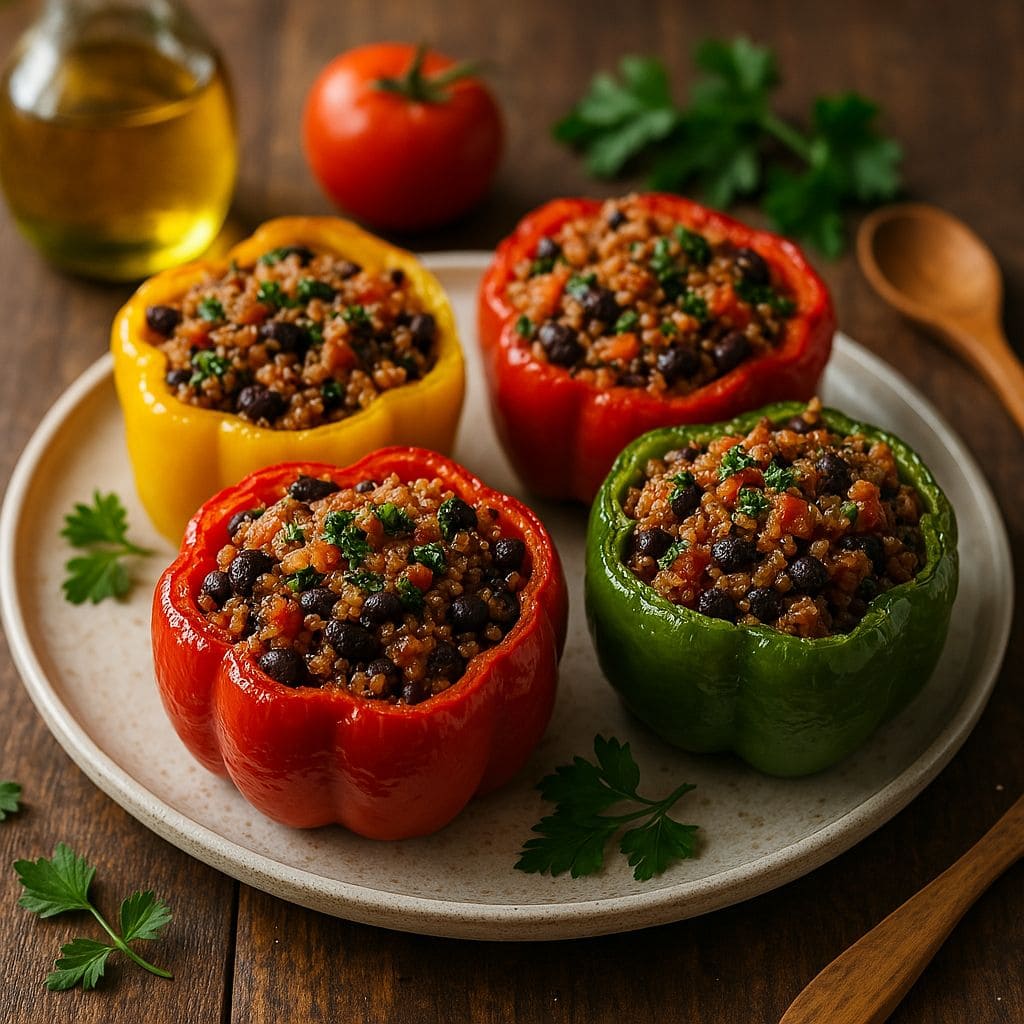 Vegetarische gevulde paprika's