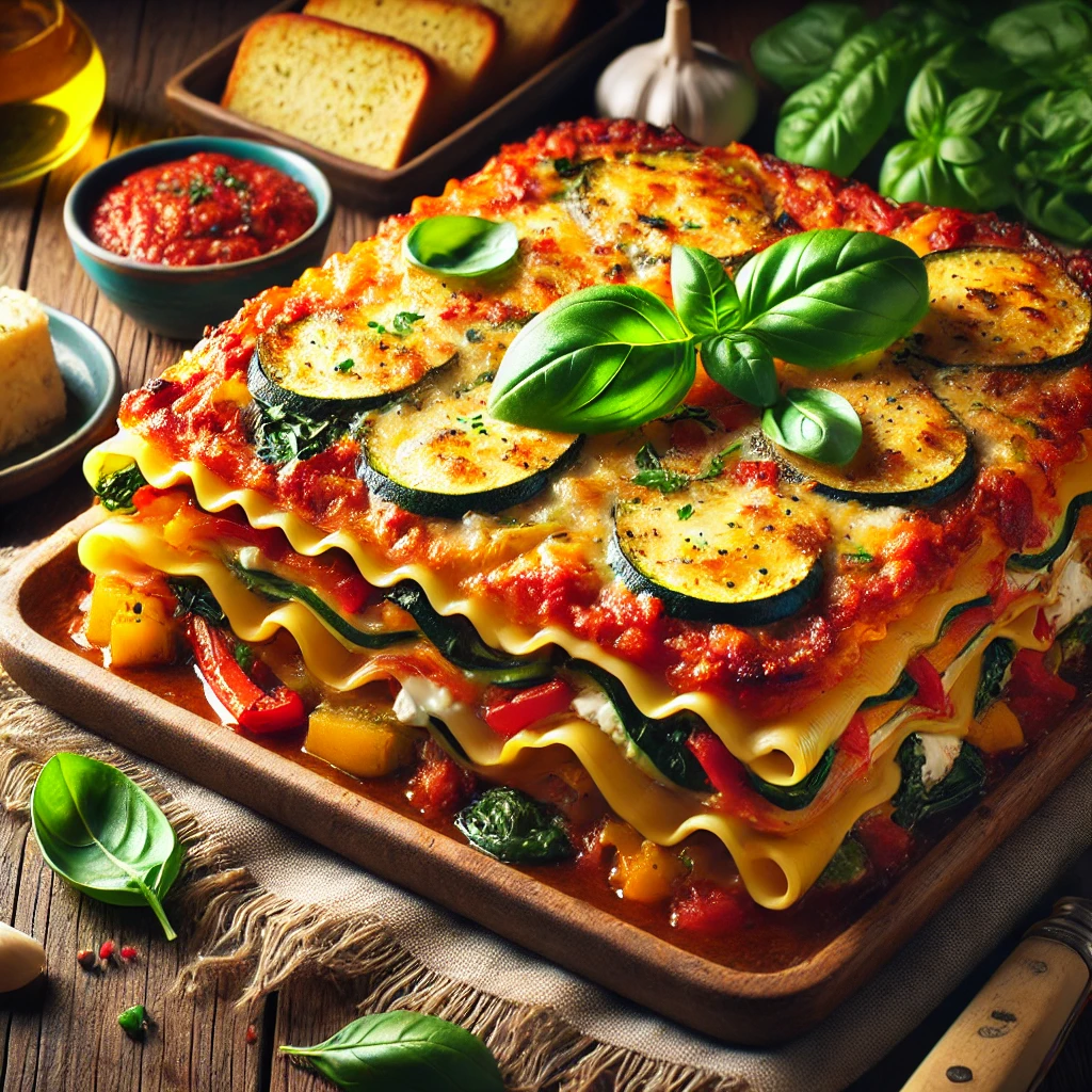 Vegetarische lasagne met volkoren pastavellen