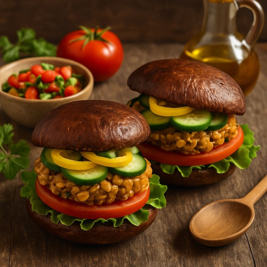 Vegetarische portobello burgers